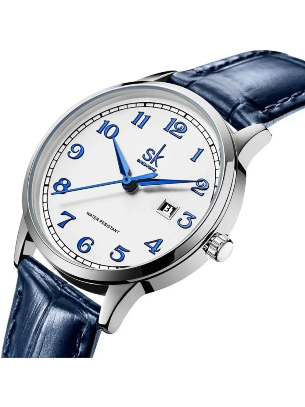 Elegant Women's Business Watch | Stainless Steel & Leather | Calendar Feature